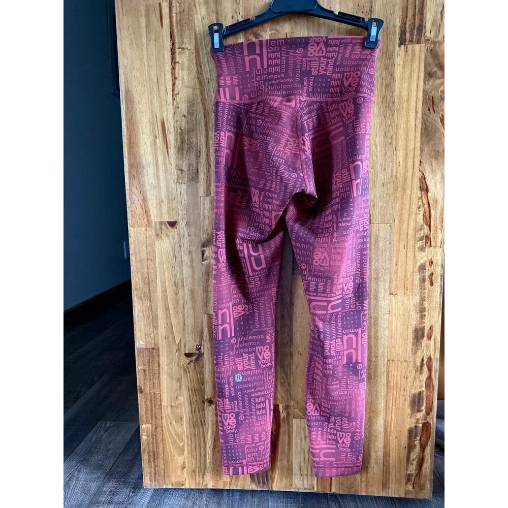 Lululemon Wunder Train Contour Fit High Rise Tights Sz. 4 Ombré Red Multi